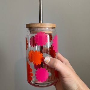 Springtime glass can tumbler